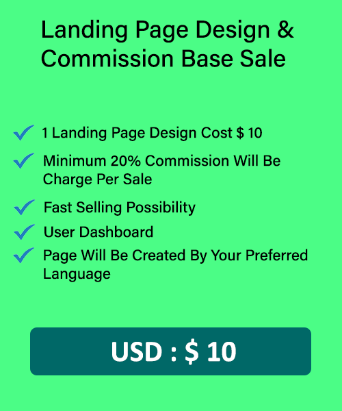Landing Page Design & Commission Base Sale