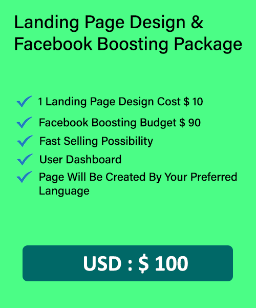 Landing Page Design & Facebook Boosting Package $100