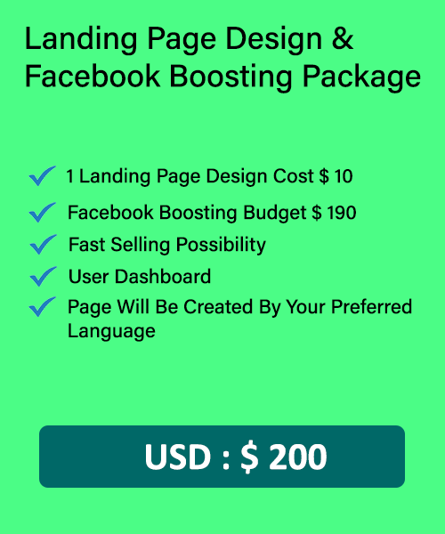Landing Page Design & Facebook Boosting Package $200